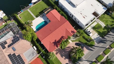 House with a swimming pool Stock Footage 288095316