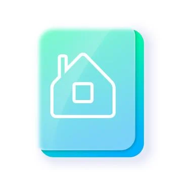 House symbol button glassmorphism effect vector icon, transparent blur glass 스톡 일러스트
