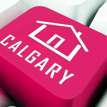 House Symbol Computer Key In Blue Showing Real Estate Or Rentals Stock Illustration