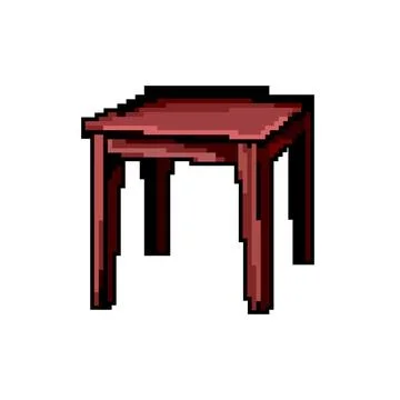 House table dining game pixel art vector illustration Stock Illustration