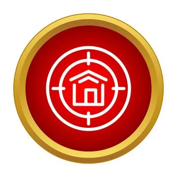 House in target icon finding real estate Stock Illustration