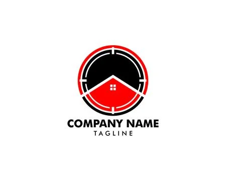 House Target Logo Template Design Vector Stock Illustration