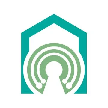 House tech logo concept- vector logo concept illustration. Home Security logo Stock Illustration