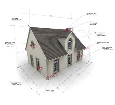 House technical details Illustrazione stock