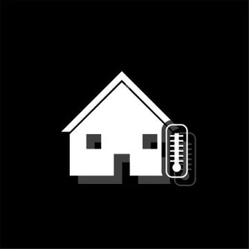 House temperature icon flat Stock Illustration