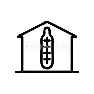 House temperature icon vector. Isolated contour symbol illustration Stock Illustrationen