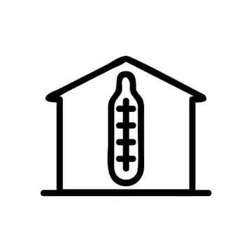 House temperature icon vector. Isolated contour symbol illustration 스톡 일러스트