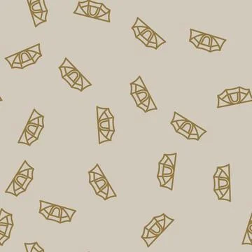 House tent vacation line vector seamless pattern Stockillustratie