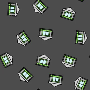 House tent vacation vector seamless pattern Stock Illustration