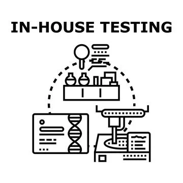 In house testing for quality control and research Stock Illustration