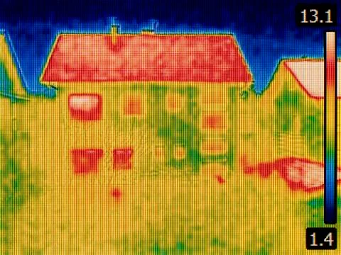 House thermal image Stock Photos