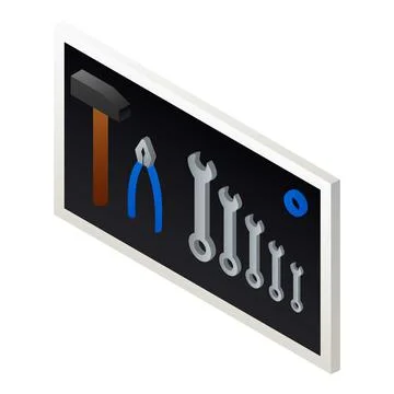 House tool panel icon, isometric style Illustrazione stock