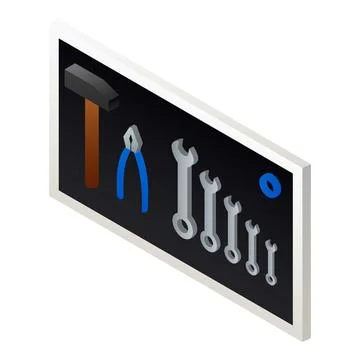 House tool panel icon, isometric style Illustrazione stock