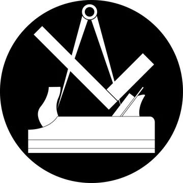 House, tools, carpenter, joiner, carpenter, logo, sticker Stock Illustration
