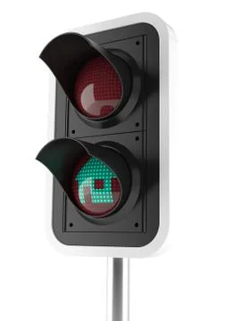 House with traffic light Ilustración de archivo