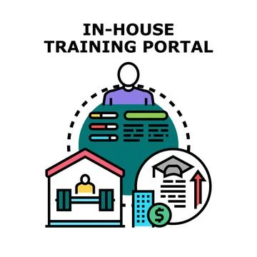 In house training portal developing employee skill concept 스톡 일러스트