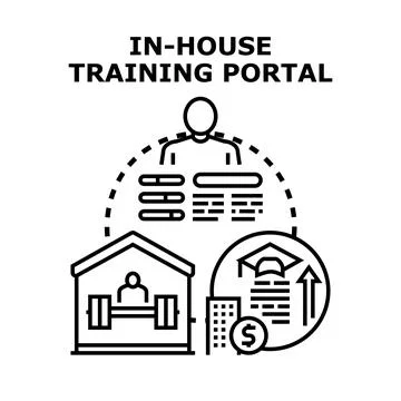 In house training portal developing employee skill concept Stock Illustration