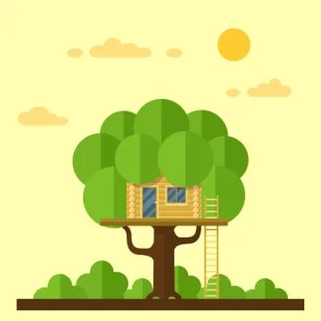 House on tree Stock Illustration