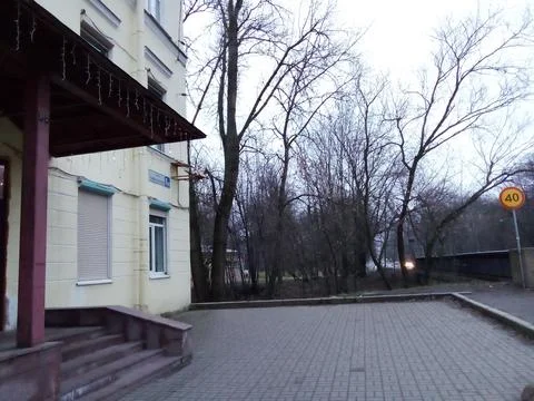 House with trees in the background Stock Photos