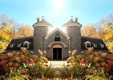 House with turrets Stock Illustration