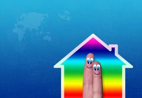 House with two fingers inside Ilustração Stock
