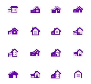 House type icon set Stock Illustration