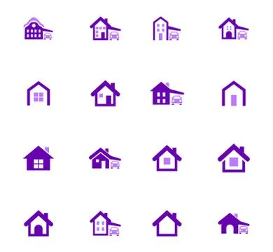 House type icon set Stock Illustration