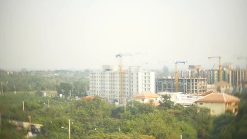 The house is under construction in the center of the park. Construction of a Video stock 86132075