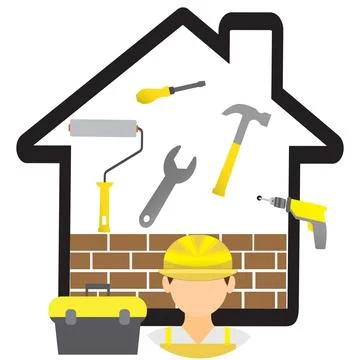 House under construction Stock Illustration