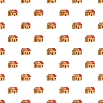 House under construction pattern on white background Stock Illustration