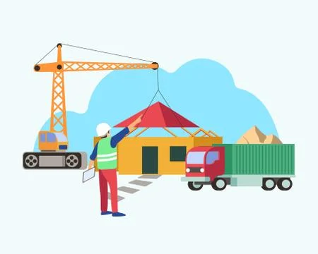 House under construction vector illustration concept Illustrazione stock
