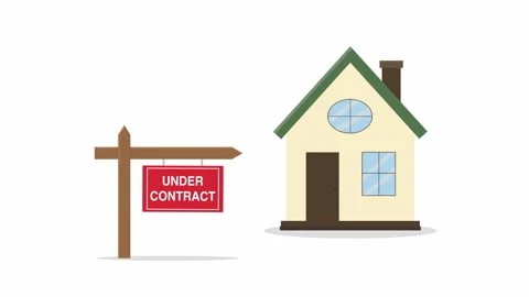 House with Under Contract Sign Stock Footage 337840577