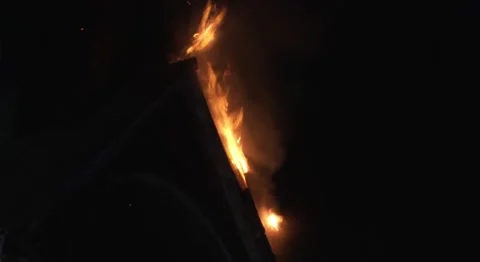 A house under heavy fire Stock-Footage 236676049