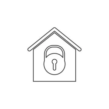 House under lock and key icon. Element for mobile concept and web apps. Thin 스톡 일러스트