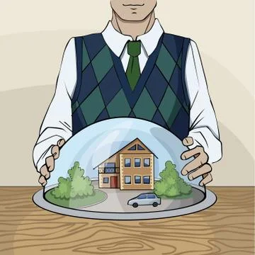 House under protection Stock Illustration