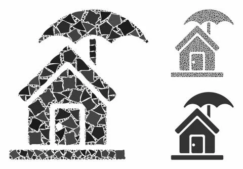 House under umbrella Composition Icon of Bumpy Items Stock Illustration