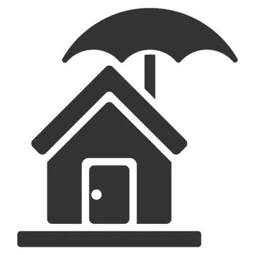 House under Umbrella Flat Vector Icon Illustrazione stock