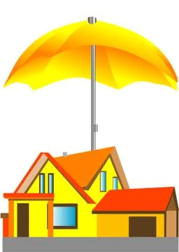 House under the umbrella Stock Illustration