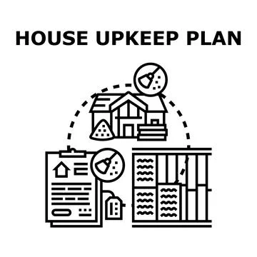House upkeep plan managing home maintenance tasks Stock Illustration