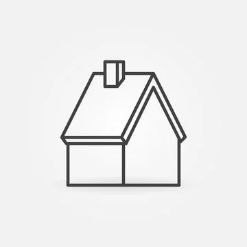 House vector concept linear minimal icon or sign Stock Illustration