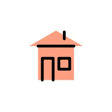 House. Vector logo in bold line style Stock Illustration