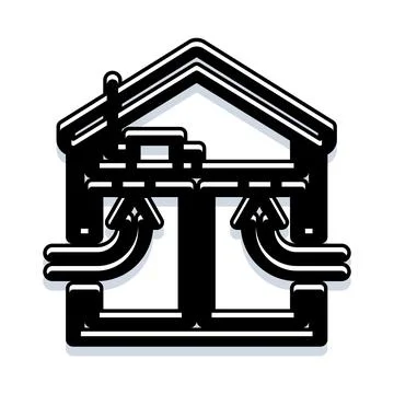 House ventilation system icon showing air circulation Stock Illustration