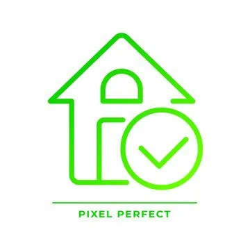 House verification pixel perfect gradient linear vector icon Ilustração Stock