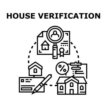 House verification process for real estate documents Stock Illustration
