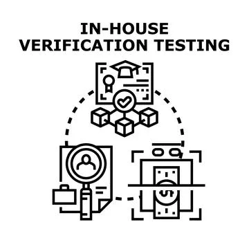 In house verification testing concept vector Stock Illustration