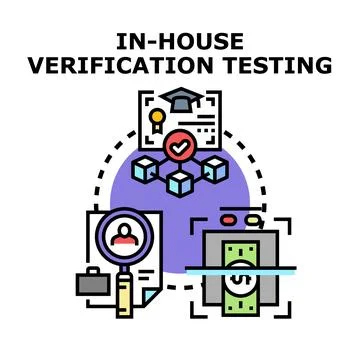 In house verification testing concept vector Stock Illustration