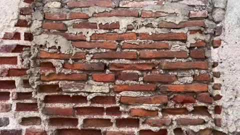 House wall background. Red brick wall for home interior design. Video stock 303688603