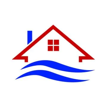 House wave logo Stock Illustration
