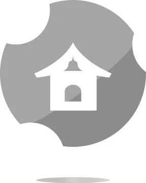 House web icon button . Flat sign isolated on white background Stock Illustration
