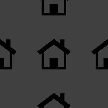 House web icon. flat design. Seamless pattern. Stock Illustration